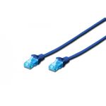 DIGITUS CAT 5e U-UTP patch cord, Cu, PVC AWG 26/7, length 0.5 m, color blue (DK-1511-005/B)