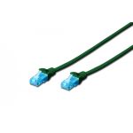 DIGITUS CAT 5e U-UTP patch cord, Cu, PVC AWG 26/7, length 0.5 m, color green (DK-1511-005/G)