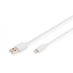 DIGITUS Charger/data cable, Lightning - USB A M/M, 1.0m, iP5/6/7, High Speed, MFI, wh (DB-600106-010-W)