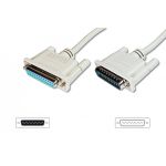 DIGITUS Datatransfer extension cable, D-Sub25 M/F, 10.0m, serial/parallel, molded, be (AK-610201-100-E)