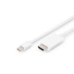 DIGITUS DisplayPort adapter cable, mini DP - HDMI type A M/M, 2.0m, DP 1.2_HDMI 2.0, 4K/60Hz, wh (AK-340304-020-W)