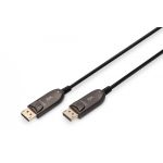 DIGITUS DisplayPort AOC hybrid-fiber connection cable M/M, 15m, UHD 8K@60Hz, gold, bl (AK-340107-150-S)
