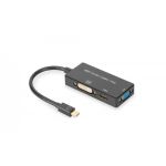 DIGITUS DisplayPort converter cable, mDP - HDMI+DVI+VGA M-F/F/F, 0,2m, 3 in 1 Multi-Media, bl, gold (AK-340419-002-S)