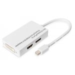 DIGITUS DisplayPort converter cable, miniDP - DP+HDMI+DVI M/F, 0.2m, DP 1.1a compatible, wh (AK-340509-002-W)