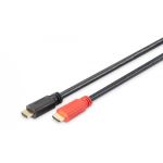 DIGITUS HDMI High Speed connection cable, type A, w/ amp. M/M, 10.0m, Ultra HD 24p, gold, bl (DB-330118-100-S)