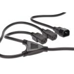 DIGITUS Power Cord splitter cable, C14 - 2x C13 M/F, 1.7m, H05VV-F3G  1.0qmm/0.75qmm, bl (AK-440400-017-S)