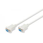 DIGITUS Zero-Modem connection cable, D-Sub9 F/F, 1.8m, snap-hoods, be (AK-610100-018-E)