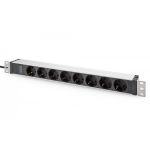 DIGITUS 1U Aluminum PDU, rackmountable, 8 x Safety outlet 16A, 230VAC, 50/60Hz, IEC C20 plug (DN-95428)