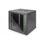 DIGITUS 9U wall mounting cabinet 478x600x600 mm, color black (RAL 9005) (DN-19 09U-6/6-EC-SW)