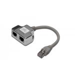 DIGITUS CAT 5e patch cable adapter, 2x CAT 5e, shielded PC-PC, 2x RJ45 female to 1x RJ45 male, 0.19 m (DN-93904)