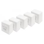 DIGITUS CAT 6 wall outlet, shielded, 2x RJ45 8P8C, LSA, pure white, surface mount, set=5 pcs. (DN-9006/B5-N)