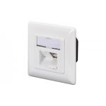 DIGITUS CAT 6A Class EA network outlet, shielded, 2x RJ45 LSA, pure white, surf. mount, vert. cable install. (DN-9007-S-1)