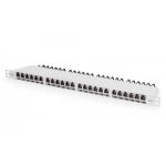 DIGITUS CAT 6A EA patch panel, shielded, 24-port RJ45 dust cover, 8P8C, 0.5U, grey RAL 7035 (DN-91624S-SL-EA-G)