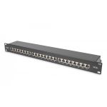 DIGITUS CAT 6A Patch Panel, shielded, 1U, 24-port, 8P8C, bl RAL 9005, 483 mm (19') / 482.6x44x109 (DN-91624S-EA-B)