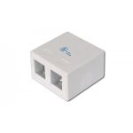 DIGITUS Consolidation-Point Box for 2x Keystone Jacks pure white, 2-port (AT-AG 302A-WH)