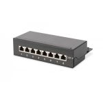 DIGITUS Desktop CAT 6 Patch Panel, shielded Class E, 8-port RJ45, 8P8C, LSA, black, 482x44x109 (DN-91608SD)