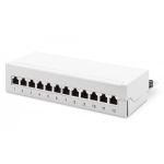 DIGITUS Desktop CAT 6A, patch panel, shielded Class EA, 12-port RJ45, 8P8C, LSA, grey RAL 7035 (DN-91612SD-EA-G)