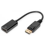 DIGITUS DisplayPort adapter cable, DP - HDMI type A M/F, 0.2m, w/lock, HDMI 2.0, act., gold, bl (DB-340415-002-S)
