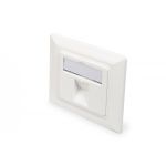 DIGITUS Faceplate for Keystone Jacks,1x RJ45 dust cover, 80x80 + central plate, pure white, (DN-93811)