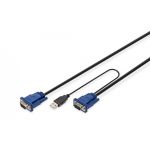 DIGITUS KVM Cable Set,VGA, USB black, 3,0 m (DS-19232)