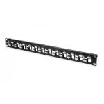 DIGITUS Modular Patch Panel, shielded, 24-port blank, 1U, rack mount, staggered, bl RAL 9005 (DN-91412)