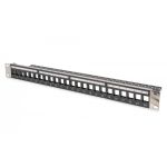 DIGITUS Modular Patch Panel, shielded, 24-port blank, 1U, Rack Mount, transp. label field, black (DN-91411-LF)