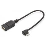 DIGITUS USB 2.0 adpter cable, OTG, type micro B - A M/F, 0.15m, USB 2.0 conform, right angle, bl (AK-300313-002-S)