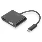 DIGITUS USB Type C to HDMI + VGA Adapter 4K/30Hz / Full HD 1080p, black (DA-70858)