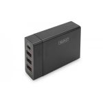 DIGITUS 4-Port USB Charger, 72W, 1xUSB-C (Power Delivery), 5,9,15,20V/3A, 3x USB-A 5V/2.4A, black (DA-10195)