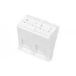 DIGITUS 45x45 mm, 2-port face plate, angled for DN-93802-5-SH, RAL 9003 (DN-93802-7-SH)