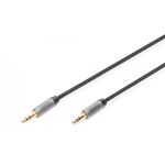 DIGITUS AUX Audio Cable Stereo 3.5mm  Male to Male Aluminum Housing ,Gold plated,with NYLON Jacket (DB-510110-010-S)