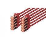 DIGITUS CAT 6 S-FTP patch cord, Cu, LSZH AWG 27/7, length 1 m, 10 pieces, color red (DK-1644-010-R-10)