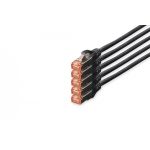 DIGITUS CAT 6 S-FTP patch cord, Cu, LSZH AWG 27/7, length 10 m, 5 pieces, color black (DK-1644-100-BL-5)