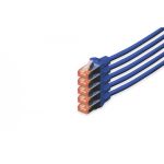 DIGITUS CAT 6 S-FTP patch cord, Cu, LSZH AWG 27/7, length 10 m, 5 pieces, color blue (DK-1644-100-B-5)
