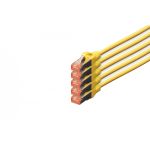 DIGITUS CAT 6 S-FTP patch cord, Cu, LSZH AWG 27/7, length 10 m, 5 pieces, color yellow (DK-1644-100-Y-5)
