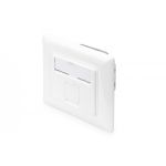 DIGITUS CAT 6A Class EA network outlet, shielded 1x RJ45, LSA, pure white, flush mount, 8 direction (DN-9010/8-1)