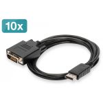 DIGITUS DisplayPort adapter cable, DP - DVI (24+1) M/M, 2.0m, 10er Set, Full HD, bl (AK-990900-020-S)