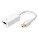 DIGITUS DisplayPort adapter cable, mini DP - HDMI type A M/F, 0,2m, HDMI 2.0, active, gold, wh (DB-340416-002-W)