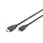 DIGITUS HDMI High Speed connection cable, type C - type A M/M, 2.0m, Ultra HD 24p, gold, bl (AK-330106-020-S)