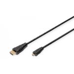DIGITUS HDMI High Speed connection cable, type D - A M/M, 1.0m, w/Ethernet, Full HD, gold, bl (AK-330115-010-S)