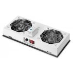 DIGITUS Roof vent. unit, IP55 wall mounting cabinets filtered, 2 fans, therm., switch, grey (RAL 7035) (DN-19 FAN-2-WM-I)