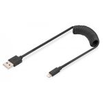 DIGITUS USB Type A to Lightning Spring cable ÿMFI C89 TPU USB 2.0, PD20W Max (AK-600433-006-S)