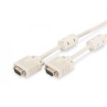 DIGITUS VGA Monitor connection cable, HD15 M/M, 5.0m, 3Coax/7C, 2xferrite, be (AK-310103-050-E)