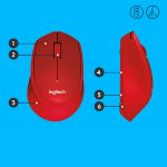 logitech Logitech Wireless M330 Silent Plus, red (910-004911)