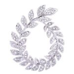 Brosa Crystal Leaves, argintie, decorata cu zirconiu - Colectia Celebration