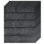 Set 100x Tapet Mic Caramida 3D Teno&reg;, suprafata acoperire 13.26 mp, autoadeziv, waterproof, usor de montat, design modern, 38,5x34 cm, negru