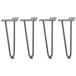 Set 4 picioare de masa Arto &Oslash;12 mm, finisaj negru mat, H304 mm