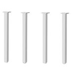 Set 4 picioare pentru masa din aluminiu, cu profil patrat 46x46 mm, finisaj aluminiu, H710 - Maxdeco