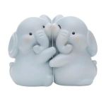Suport de carti format din 2 piese, forma de elefant, rasina, albastru, 170x130x100