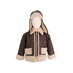 Cojoc si caciula pentru bebe en-gros, culoare maro 0-3, 3-6, 6-9